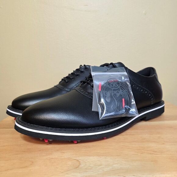 G/Fore Gallivanter G/Lock Onyx Black Leather Pebble Golf Shoes Men's Size 12.5 - Picture 3 of 8
